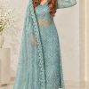 Shrenz Seagreen Soft Net Cutdana Formal Collection Replica