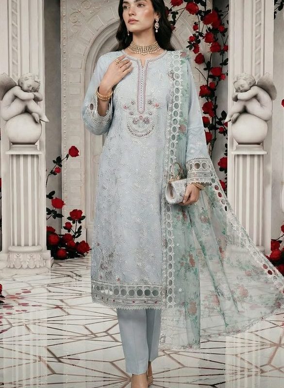 Shrenz Seagreen Soft Organza Formal Collection Replica