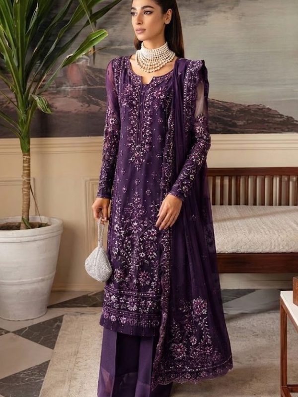 Gulaal Purple Organza Formal Collection Replica