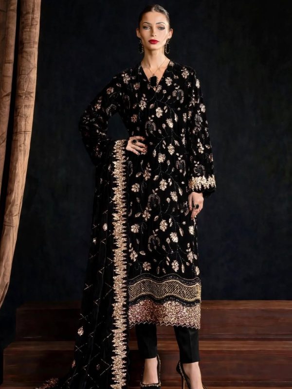 Shrenz Black Velvet Winter Collection Replica