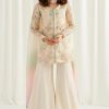Shrenz White Raw Silk Formal Collection Replica
