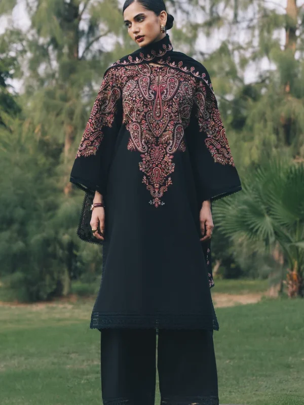 Zara Shahjahan Black Cotton Collection Replica