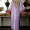 Shrenz Purple Raw Silk Formal Collection Replica