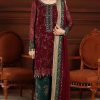 Shrenz Maroon Chiffon Formal Collection Replica