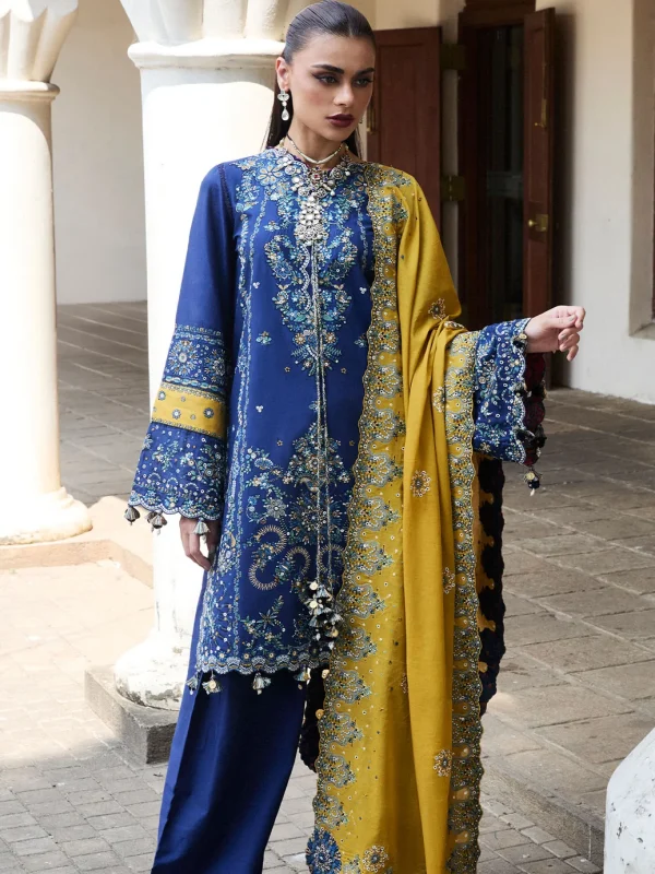 Shrenz Royal Blue Winter Formal Collection Dhanak Replica