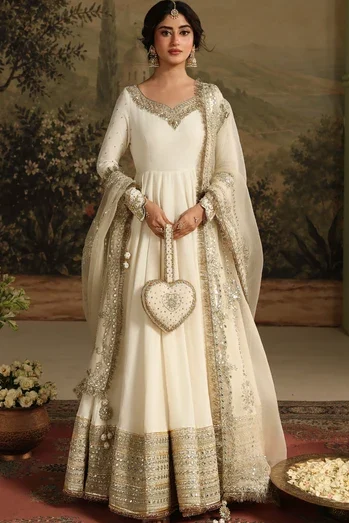 Shrenz White Soft Net Formal Collection Replica