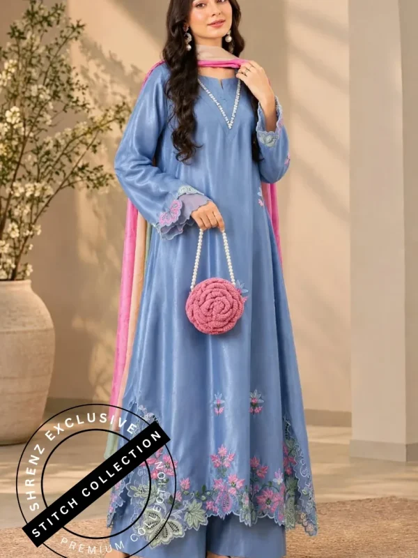 Shrenz 3 Piece Stitched Silk Pret Collection