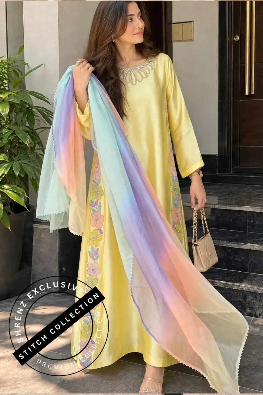 Shrenz 3 Piece Stitched Silk Pret Collection