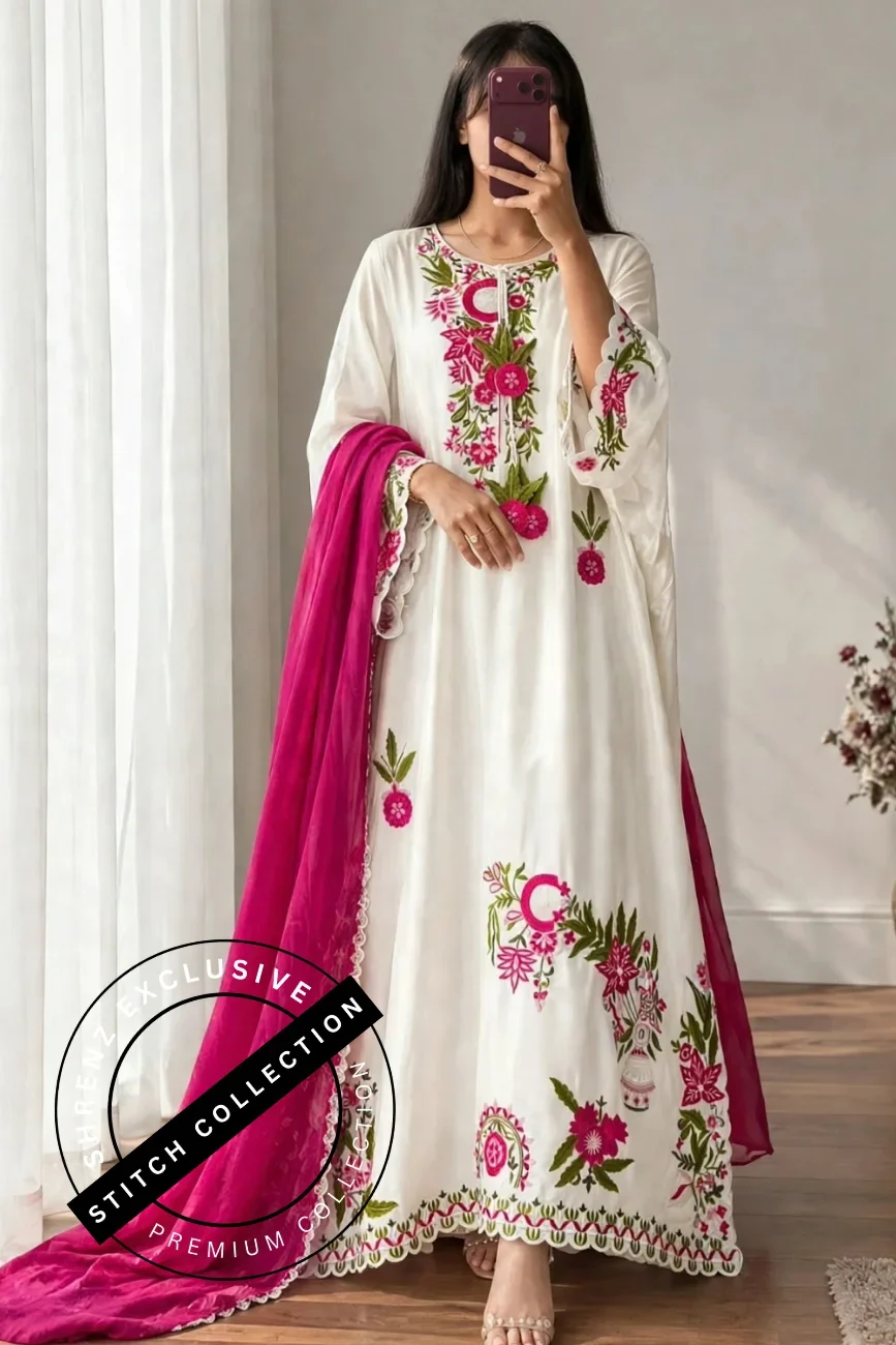 Shrenz 3 Piece Stitched Silk Pret Collection