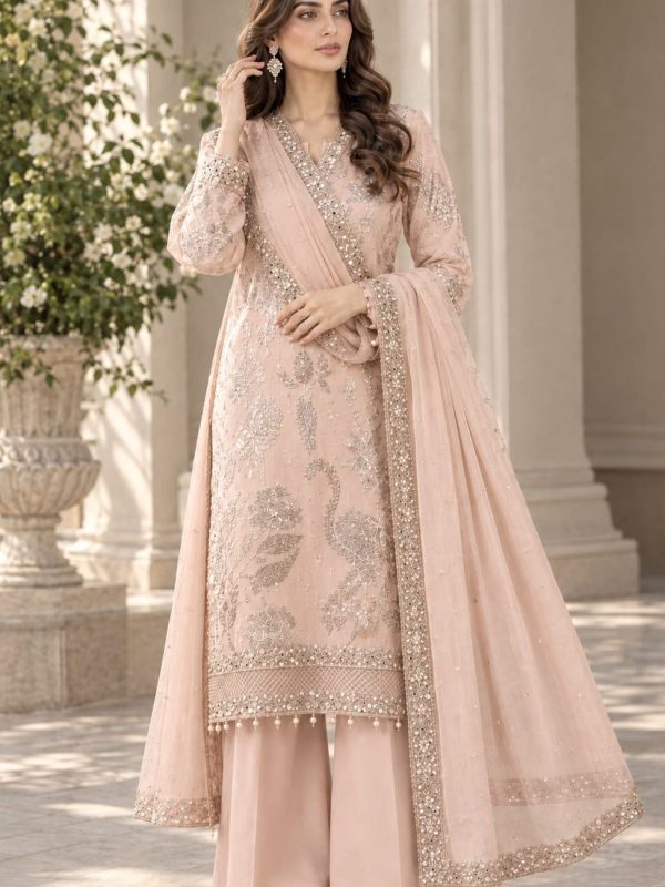 Shrenz Pink Chiffon Formal Collection Replica