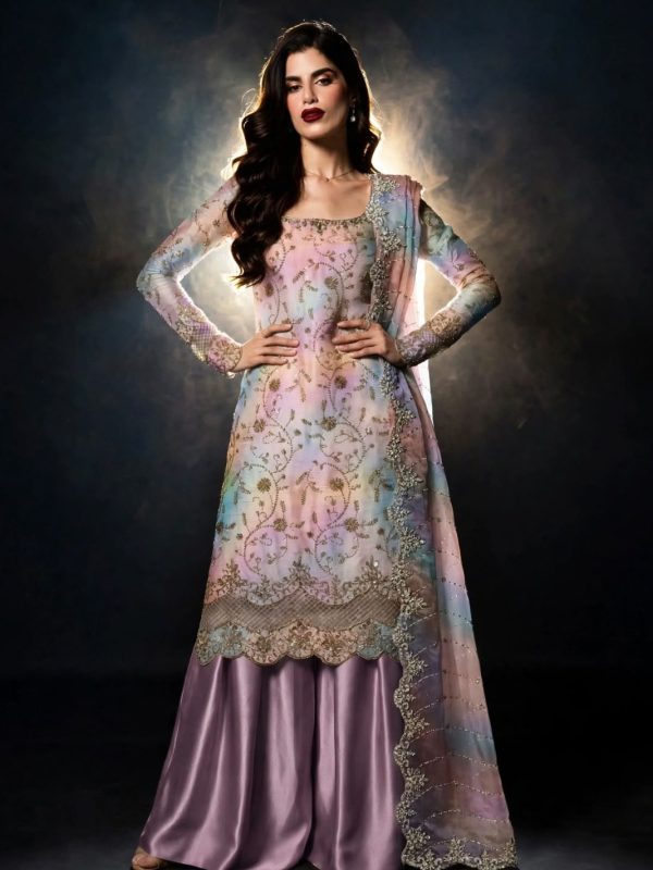 Shrenz Multi Cutdana Sheesha Silk Formal Collection Replica