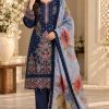 Shrenz Navy Blue Cotton Collection Replica