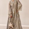 Shrenz Grey Silk Kaftan Formal Collection Replica