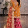 Shrenz Orange Organza Bridal Collection Replica