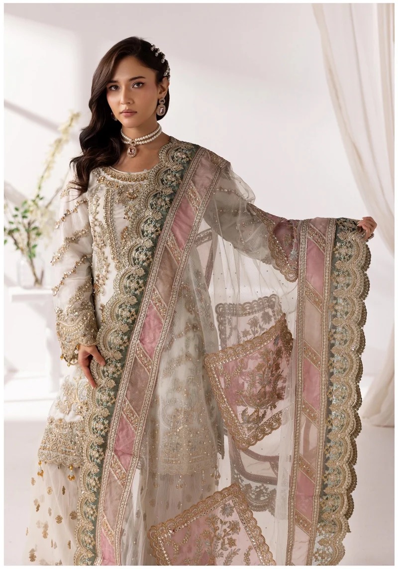 Imrozia White Soft Net Bridal Collection Replica - Image 3