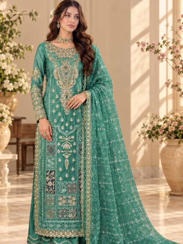 Shrenz Seagreen Organza Formal Collection Replica