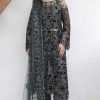 Shrenz Grey Cutdana Net Formal Collection Replica