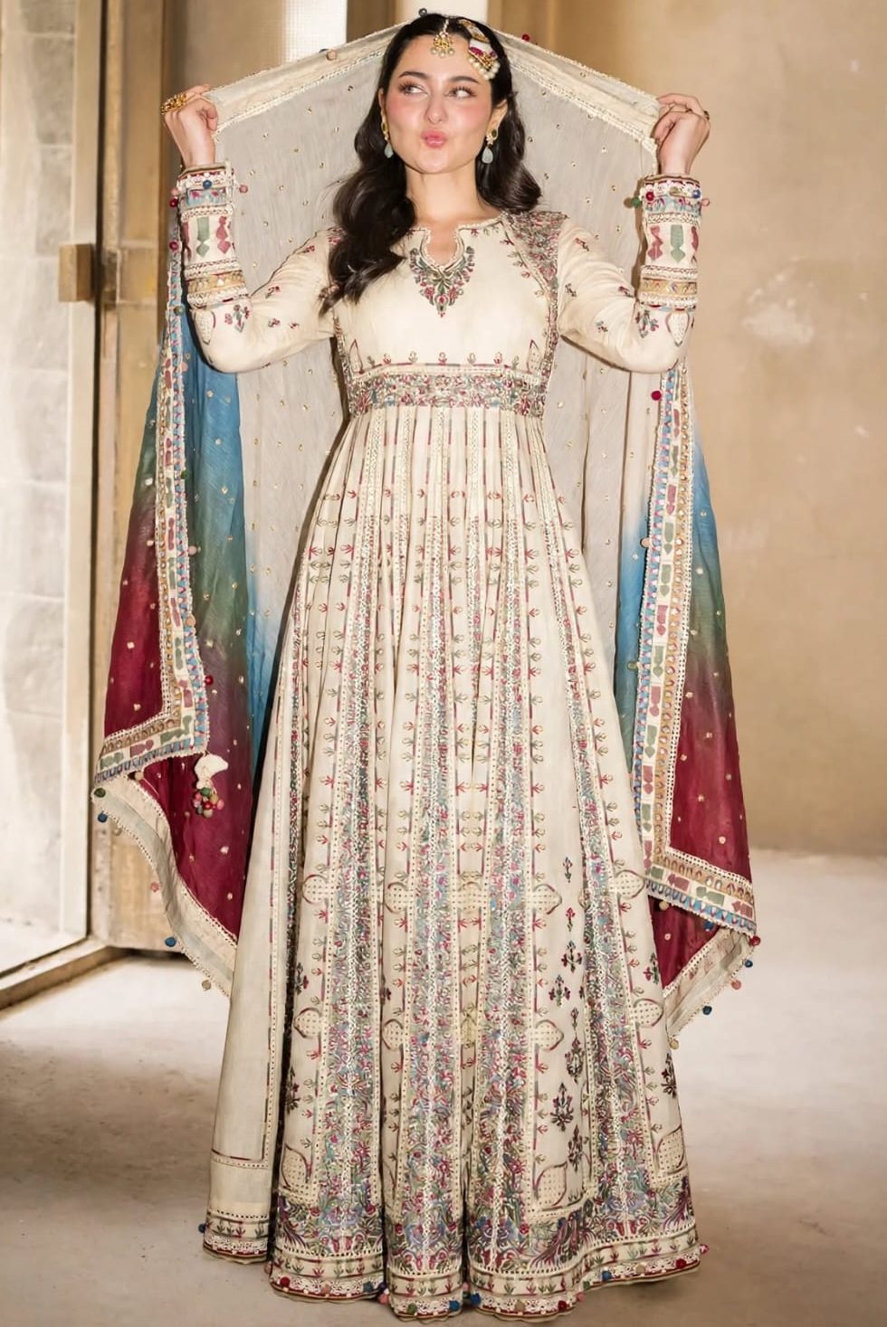 Jazmin Off White Chiffon Bridal Collection Replica