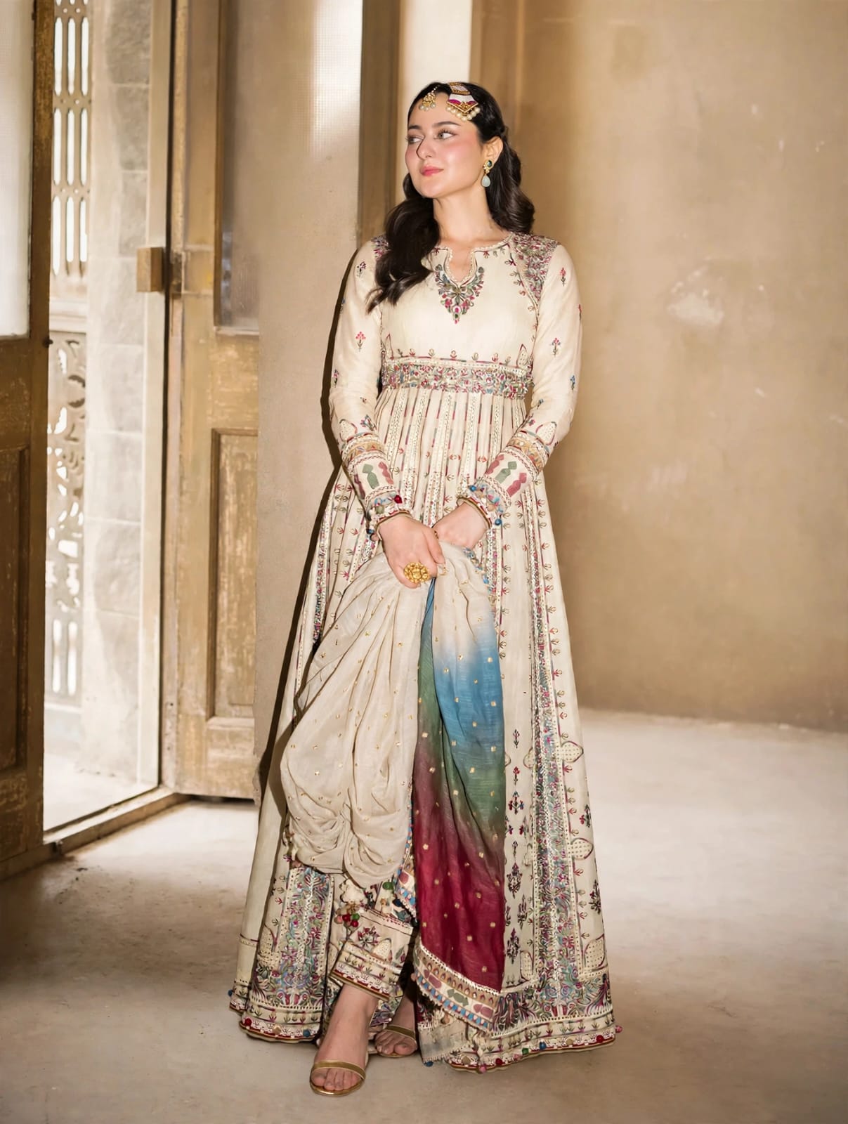 Jazmin Off White Chiffon Bridal Collection Replica - Image 3