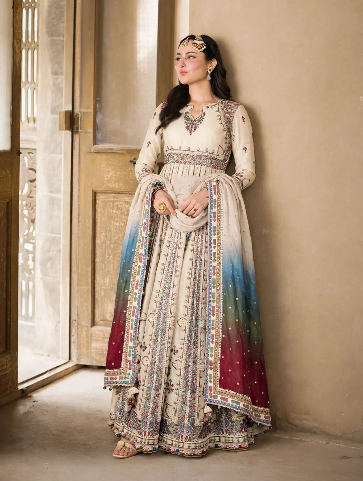 Jazmin Off White Chiffon Bridal Collection Replica - Image 4