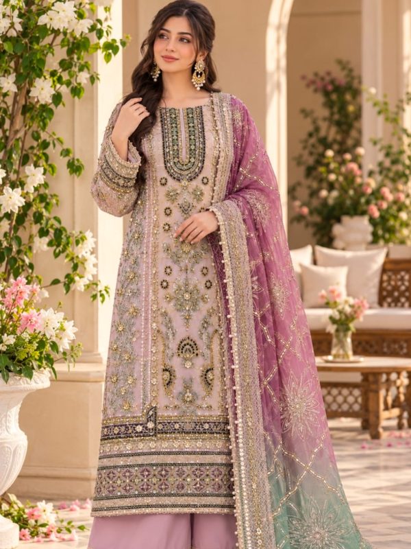 Shrenz Pink Organza Formal Collection Replica