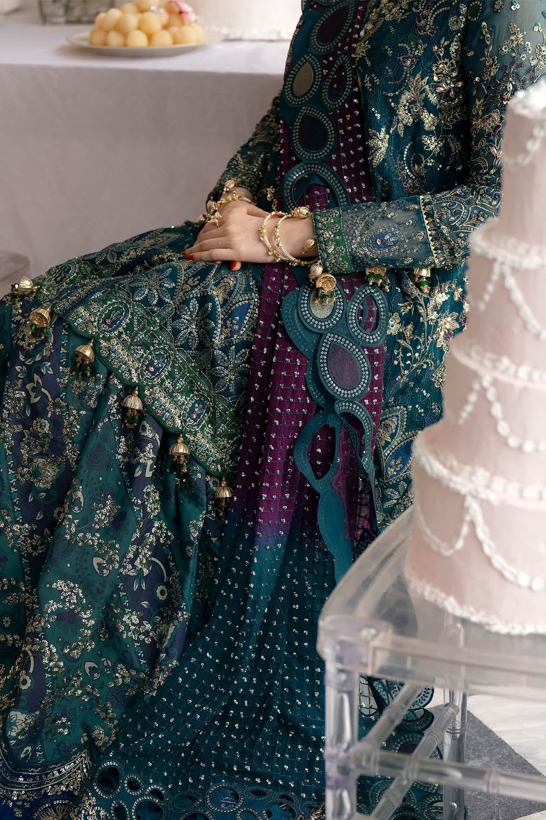 Nureh Seagreen Organza Formal Collection Replica - Image 4