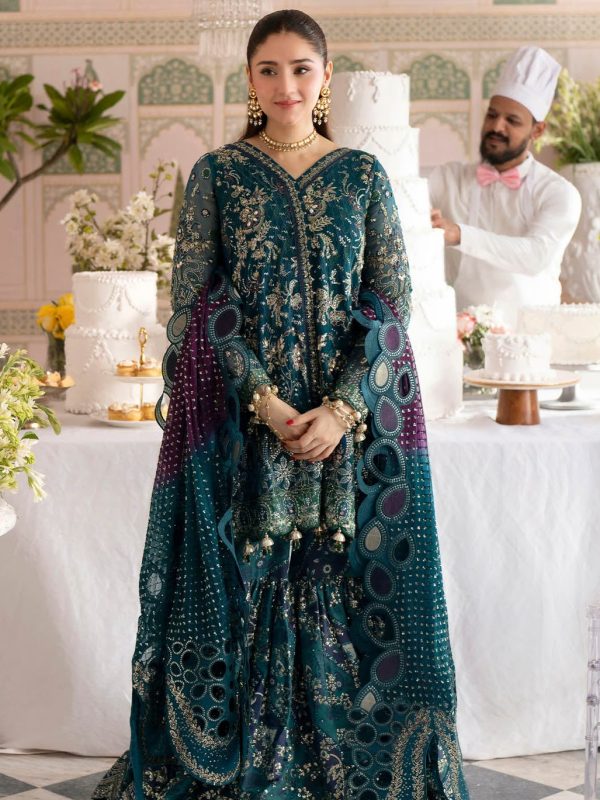 Nureh Seagreen Organza Formal Collection Replica