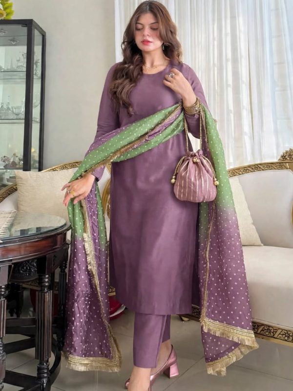 Shrenz Mauve Silk Formal Collection Replica