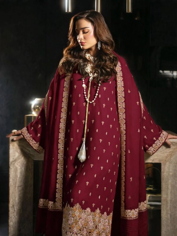Pashmina kaani Maroon Luxury Collection By Shrenz