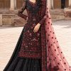 Maria B Black Net Bridal Collection Lehenga Replica