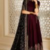 Jazmin Maroon Velvet Winter Collection Maxi Replica