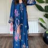 Shrenz Blue Silk Formal Collection Replica