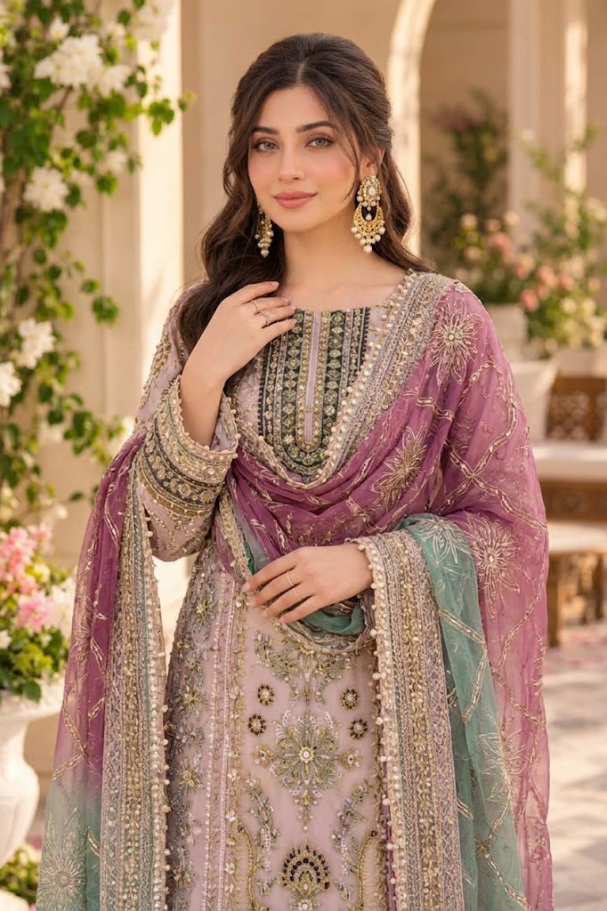 Shrenz Pink Organza Formal Collection Replica - Image 2