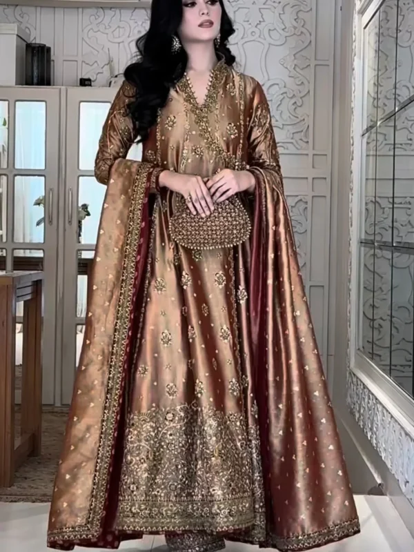 Haris Shakeel Golden Maysori Bridal Collection Replica